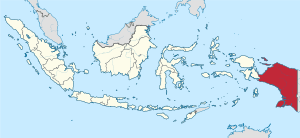 Location of Papua in Indonesia