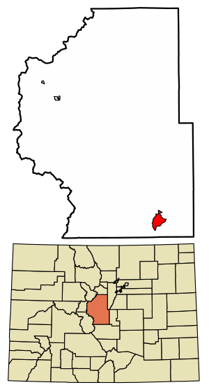 Location of the Guffey CDP in Park County, Colorado.