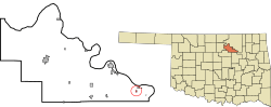 Location of Oak Grove, Pawnee County, Oklahoma