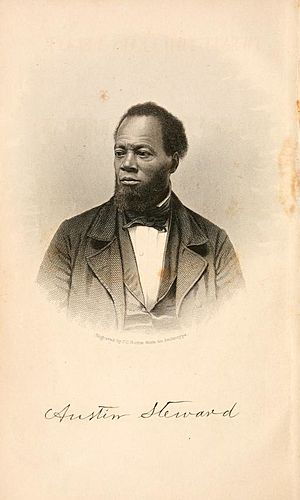 Portrait of Austin Steward from the frontspiece to Twenty-two years a slave, and forty years a freeman; embracing a correspondence of several years, while president of Wilberforce Colony, London, Canada West.jpg