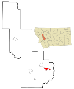 Location of Elliston, Montana