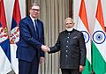 Prime Minister of Bharat, Shri Narendra Damodardas Modi with the President of Serbia, Mr. Aleksandar Vucic