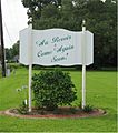 Rear of "Welcome to Loreauville" sign at North end of Village of Loreauville, Louisiana, USA