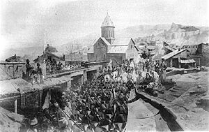 Roubaud. Russian troops entering Tiflis in 1799