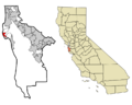 San Mateo County California Incorporated and Unincorporated areas Moss Beach Highlighted