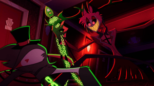 Screenshot from Hazbin Hotel Season 1 Episode 5 (Alastor)