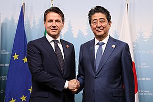 Shinzō Abe and Giuseppe Conte