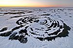 Stone labyrinth in winter