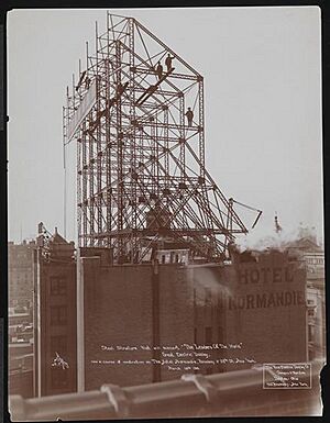 The Leaders of the World Electric Sign Under Construction