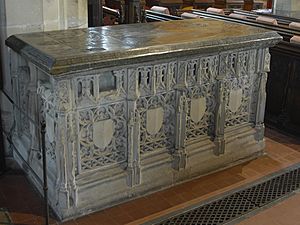 The tomb of Sir William Vernon and his wife, Margaret Swynfen in Tong church, Shropshire