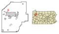 Venango County Pennsylvania Incorporated and Unincorporated areas Cooperstown Highlighted