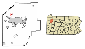 Location of Cooperstown in Venango County, Pennsylvania.