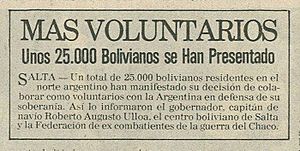 Voluntarios bolivianos en la guerra de Malvinas