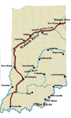 Wabash and Erie Canal map