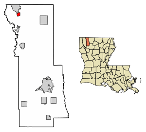 Location of Cullen in Webster Parish, Louisiana.