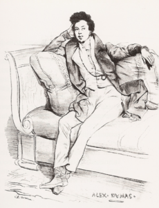 Alexandre Dumas par Achille Devéria (1829)