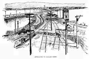 Approach to Oakland Long Wharf 1889