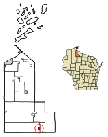 Location of Butternut in Ashland County, Wisconsin.