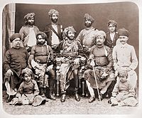 Bahadur Khanji III, Nawab of Junagadh, and state officials, 1880s