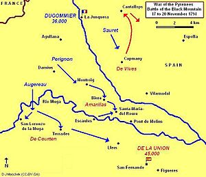 Battle of the Black Mountain 1794 Map
