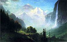 Bierstadt Albert Staubbach Falls Near Lauterbrunnen Switzerland
