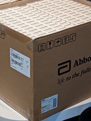 Box of Abbott Panbio COVID-19 antigen rapid AG nasal tests
