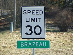Brazeau, Missouri, road sign