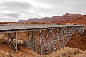 Car Crossing the Navajo Bridge (Route Alt 89) (3454882454)