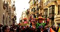 Carnival in Valletta - Trucks in Street of Valletta