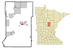 Location of Irontonwithin Crow Wing County, Minnesota