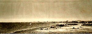 Description de l'Egypte, Etat Moderne II, Plate 97, Panoramic view across the Great Harbour and Kom el-Dikka from the parade ground, drawn c.1798, published in the Panckoucke edition of 1821-9