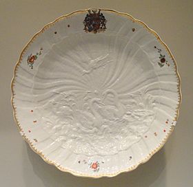 Dish from the Swan Service, 1738, Meissen Porcelain Manufactory, modeled by Johann Joachim Kandler and Friedrich Eberlein - Art Institute of Chicago - DSC00006