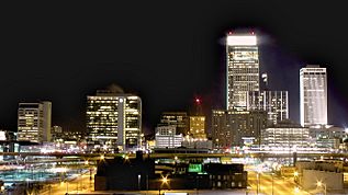 Downtown Omaha from the North at Night