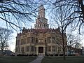 Edgar County Courthouse from southwest at dusk