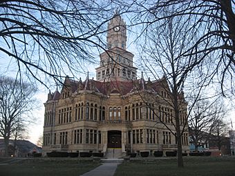 Edgar County Courthouse from southwest at dusk.jpg