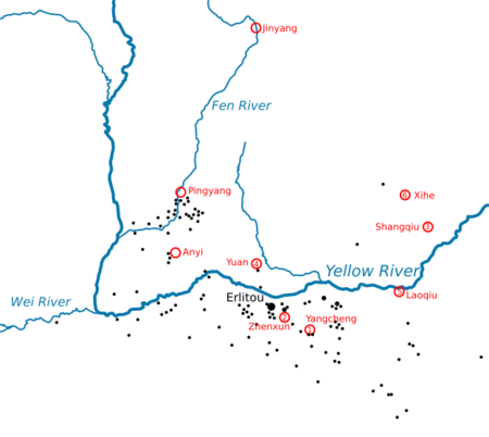 Erlitou sites and Xia capitals