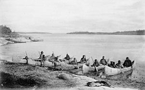 First Nations people on the Nelson River
