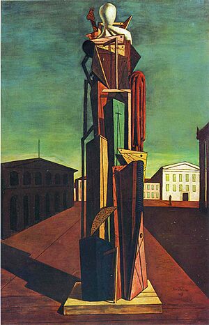 Giorgio de Chirico, 1917, Il grande metafisico, oil on canvas, 104.8 x 69.5 cm