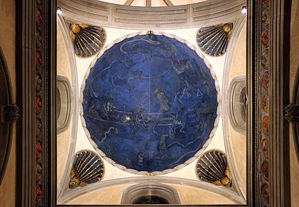 Giuliano d'Arrigo, detto Pesello, volta con cielo del luglio 1442, forse legato alla venuta di renato d'angiò a firenze 01