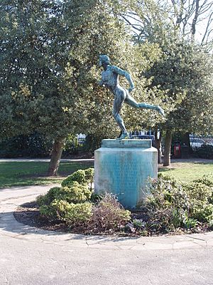 Greek Runner statue in St Peter's Square, Hammersmith