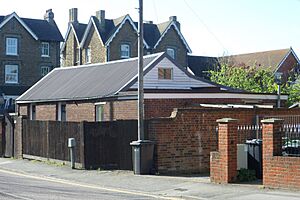 Guildford Synagogue, York Road, Guildford (April 2014, from Southeast)