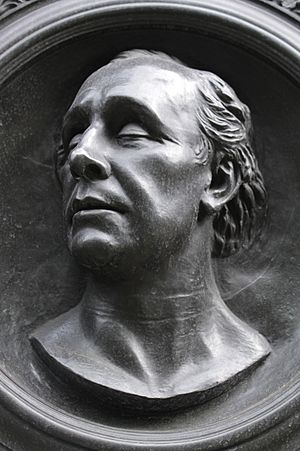 Henry Fawcett, close up of Fawcett Memorial in Victoria Embankment Gardens, London