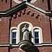 Immaculate Conception Convent Church (Oldenburg, Indiana) - exterior detail, statue of Saint Francis of Assisi.jpg