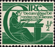 Ireland 1944 Four Masters halfpenny postage stamp