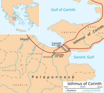 Map of ancient Corinth