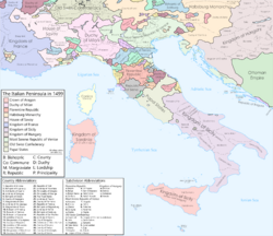 The Italian Peninsula in 1499