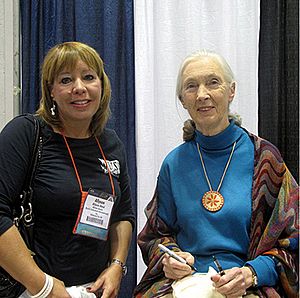 Jane Goodall and Allyson Reed