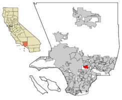 Location of Monterey Park in Los Angeles County, California