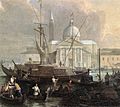 Luca Carlevarijs - The Sea Custom House with San Giorgio Maggiore (detail) - WGA4224