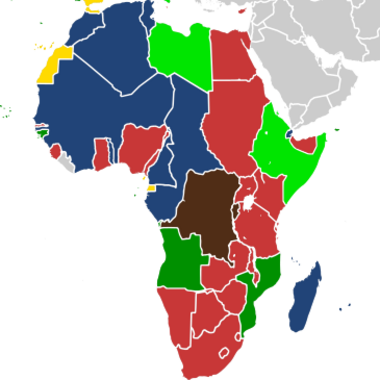 Map of Africa in 1939